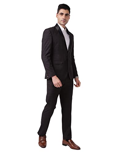 Image of Park Avenue Rayon Blend Men's Full Sleeve Super Slim FIT Dark Brown Formal Suit (PIDP00198-O8 34)