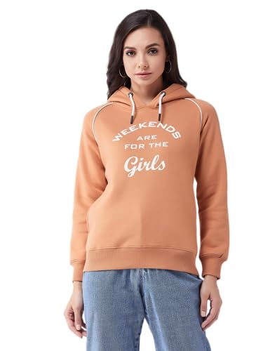 Image of Modeve Women Printed Hooded Sweatshirt for Winter