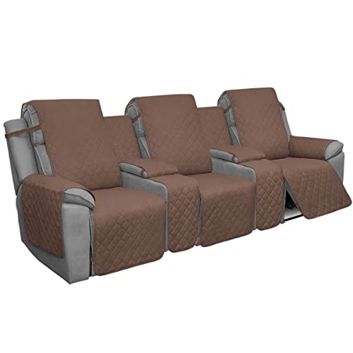 Easy-Going Recliner Sofa Cover with Console, Reversible Couch Cover for