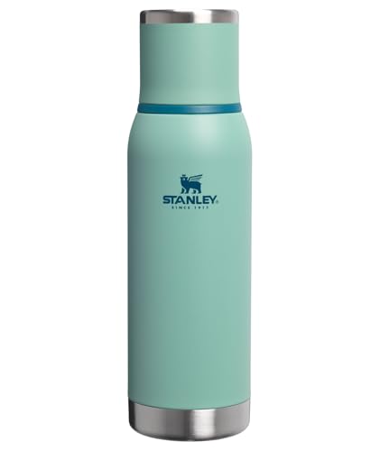 Image of Stanley Adventure-To-Go Vacuum Bottle 25 oz | Wide Mouth with Leakproof Cup Lid | Keep Drinks Hot or Cold | Packable for Travel | Insulated Stainless Steel Thermal Bottle | BPA-Free | Spring Green