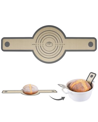 Huglux Silicone Baking Mat for Dutch Oven, Elingues à Pain en Silicone pour Cocotte, Antidérapant Réutilisable Tapis de Cuisson pour Four, Outils pour...