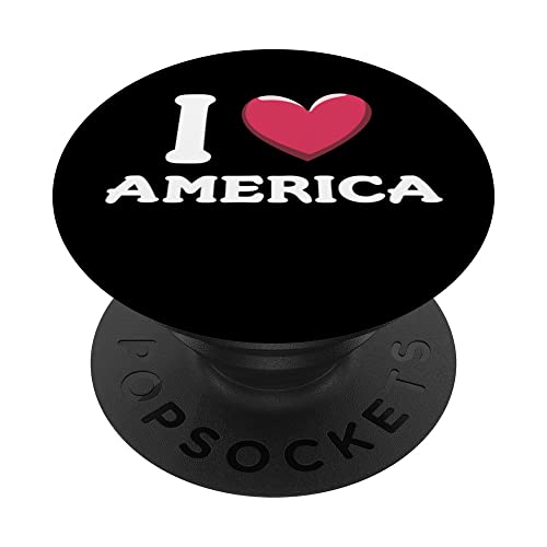 I Love America USA PopSockets Swappable PopGrip, Black