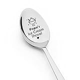 Grandpa Dad Birthday Gifts Papa's Ice Cream Shovel Spoon for Grandfather Father's Day Gifts from Grandson Grandaughter to Papa Christmas Gifts for Daddy from Son Daughter
