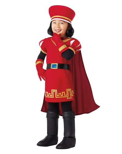 Spirit Halloween Toddler Lord Farquaad Costume - Shrek, Unisex Child, Size 2T Standard, Red