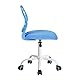 FurnitureR Empfangsstühle für Büro, kleine Empfangsstühle, höhenverstellbar, Räder 360° wählbar, ergonomische Rückenlehne, Sitz aus atmungsaktivem Stoff, blau