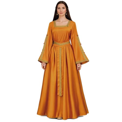 Costume Renaissance femme de qualité supérieure en satin noble Shalott