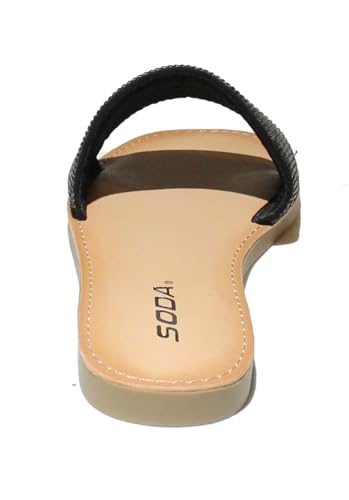 Soda JUSTICE ~ Women Casual Rhinestones Crystal Jewel Comfort Flip Flop Fashion Slide Flat Sandals4