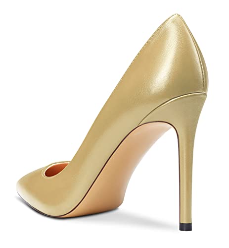 Aachcol Women Stiletto High Heel Pumps Pointed Toe Slip-on Dress Shoes Classic Office 4 Inch3