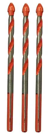 DUMDAAR ORANGE 3 PCS Glass Drill Ceramic Tile Drill Bits Set Steel Alloy Impact Drill 6mm Wall Triangle Core Drilling Tool, Alloy Steel