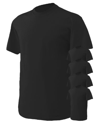 Image of Gildan Men's Classic Heavy Cotton T-Shirt, Black, X-Large. (Pack of 5)