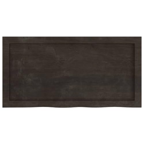 Estantería de pared de roble macizo marrón oscuro 80x40 cm 8