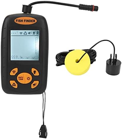SUNGOOYUE Localizador de peixes, sensor sonar portátil com display LCD para pesca em lago, barco de caiaque, detecção de profundidade de água de 2 pés a 328 pés.