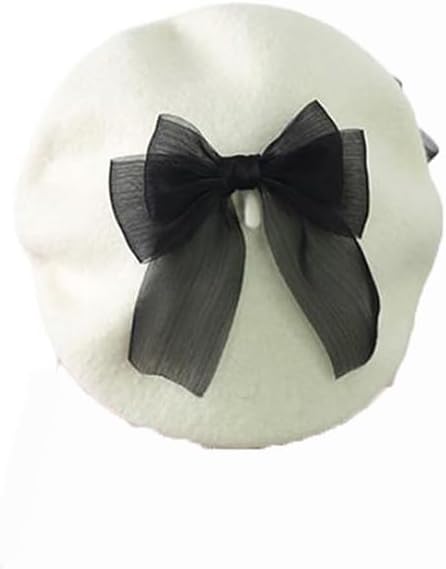 Sweet Cute Beret Hat Plush Bow Beret Winter Warm Hat Beanies Artist Hat Winter Beanie Hats for Women