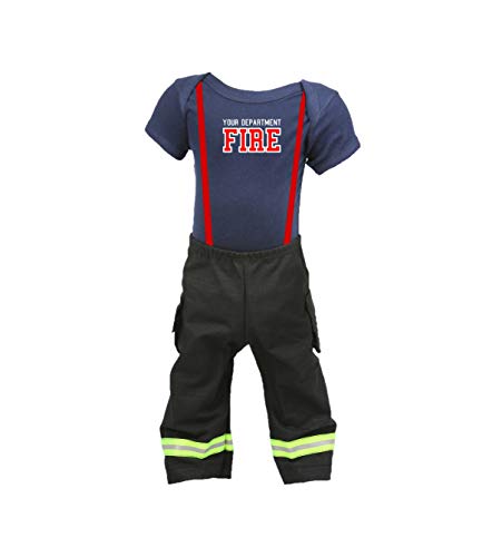 Firefighter Original Personalized Black 2-Piece Baby Outfit2