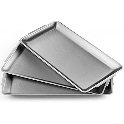 Sanbege 3 Pcs 304 Stainless Steel Serving Platters Cover