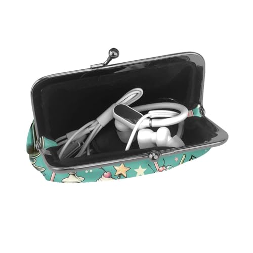 Pu Leather Buckle Coin Purse Retro-Milkshakes-Hot Girls Kiss-Lock Change Purse Wallets4