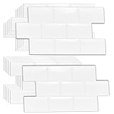 WALPLUS 20 Stück 15.4x30.5cm Abziehen und Aufkleben Fliesenaufkleber Küche Klebefliesen Bad 3D Selbstklebend Fliesen Folie Abnehmbare Backsplash Dekorative Vinylfliesen Pure White Glossy