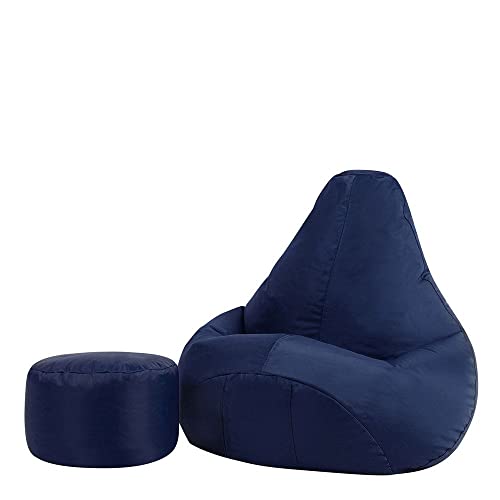 Pouf à dossier haut Hi-BagZ® et repose-pieds assorti Cover