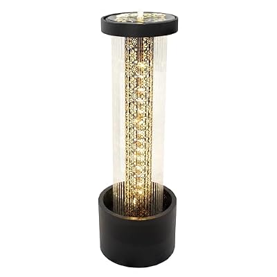 Sunnydaze Glittering Rain Outdoor Water Fountain with Lights - Zinc - 41.25-Inch - Includes Warm White LED Lights