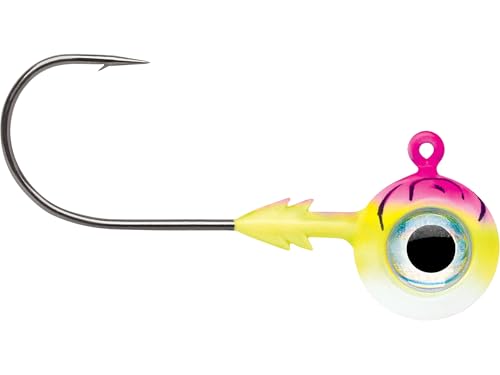 Jig Tungstène Moon Eye 3/8 avec finition Rose Feu UV haute visibilité
