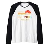 best of est 2003 limited edition men women vintage birthday maglia con maniche raglan