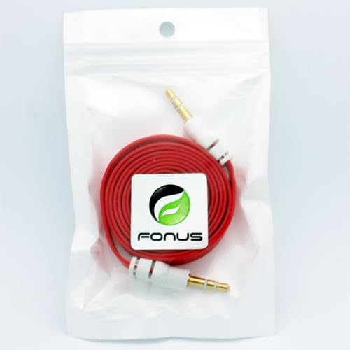 Cable Auxiliar Jack 3.5mm Plano Rojo 0.91 m miniatura 3