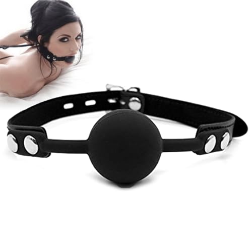 Image of Leather Restraints Ball Mouth Plug Silicone Bondage Ball Gag Silicone Bondage Ball Gag for Sex, BDSM Restraints Toys Sex Gag Muzzles (B3)