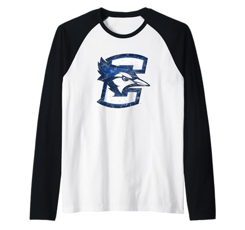 Creighton University Bluejays Distressed Primary Raglan Baseball Tee