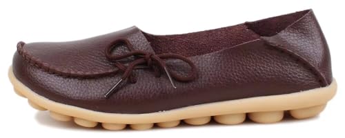 Image of Women's Leather Slipper Loafers Flat Shoes Slip-Ons