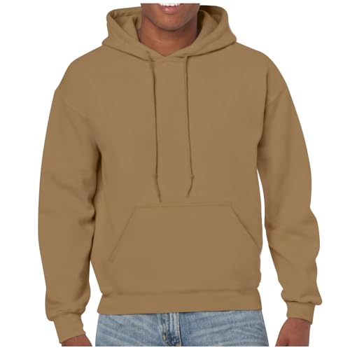 Hoodies for Men Winter Long Sleeve Solid Hoodie Casual Sweatshirts Hooded Pullover Drawstring Lightweight Streetwear（