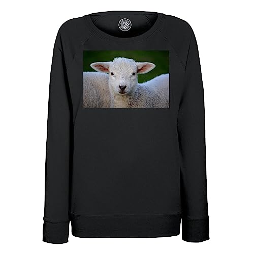 Sweatshirt femme agneau imprimé animal prairie vêtement mignon