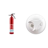 FIRST ALERT 1038789 Standard Home Fire Extinguisher, Red & Battery Powered Smoke Alarm with Silence...