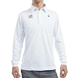 [ルコックスポルティフゴルフ] ゴルフシャツ 【ストレッチフォーサー】 ジャガード おしゃれ 長袖 ポロシャツ 吸汗速乾 メンズ WH00(ホワイト)