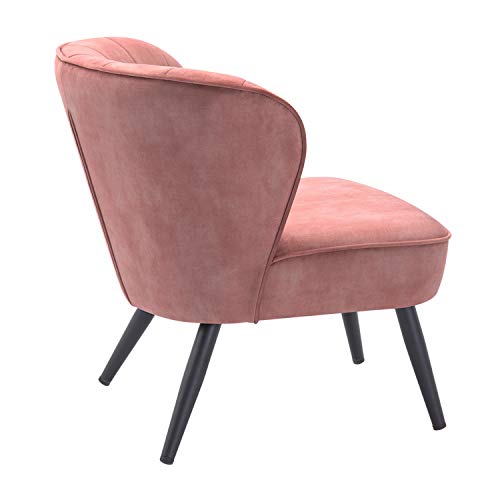 Duhome Living Room Chair Armless Slipper Accent Chair Sofa Chair Reading Chair Upholstered Velvet Fabric for Bedroom Pink