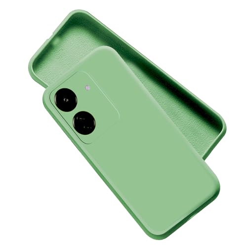 Image of A rtistque Liquid Silicone Back Cover Case for Redmi 13C 4g Shockproof TPU Soft Flexible with Camera Protection - Green