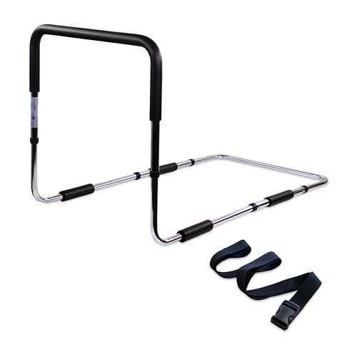 Mobiclinic®, Sponda Letto Adulti, Altezza Regolabile, Sistema di Sicurezza Extra per la Rete, Maniglia Imbottita, Montaggio Facile, Fino a 130 kg, Aiuto per Mobilità Ridotta, Acciaio, Diana