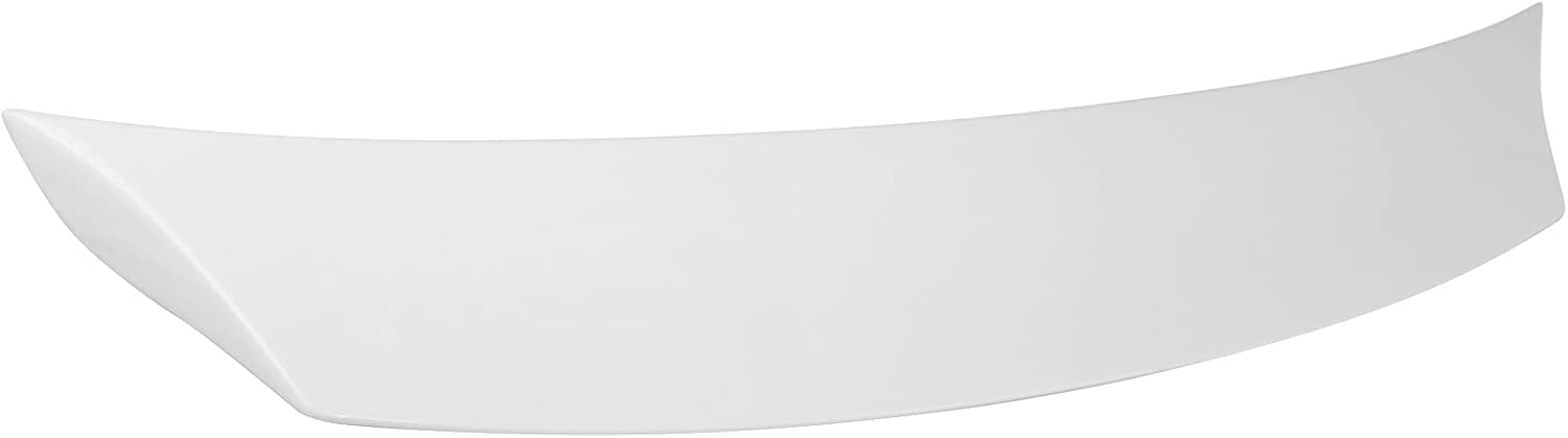 IKON MOTORSPORTS, Trunk Spoiler Compatible with 2003-2009 Nissan 350Z Fairlady Z33 Coupe, V Style Painted #QX1 Glacier Pearl ABS Plastic Rear Trunk Lid Spoiler Wing Lip