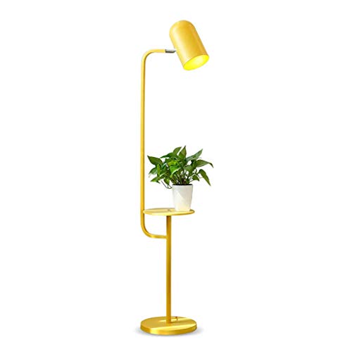 TTTYYYFFF Lampadaires,Lampadaire Jaune - Canapé de Salon Macaron Petit Bureau Vertical Lampadaire LED pour étagère de Chambre à Coucher (Couleur : Blanc)