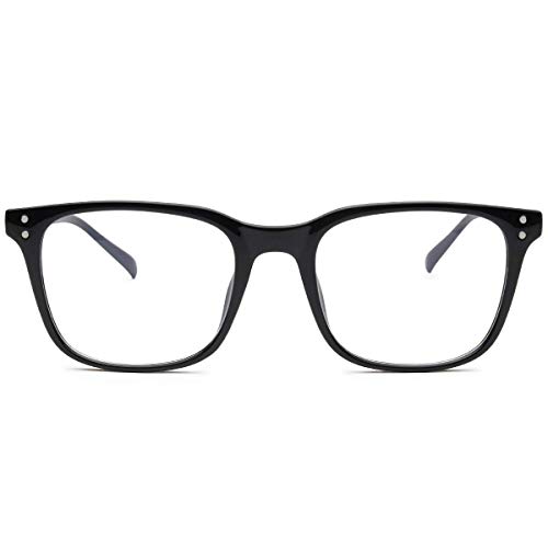 Livho Blue Light Blocking Computer Glasses Filter Blue Ray for Women Men Square TR90 Frame Anti Eyestrain (Light Black)