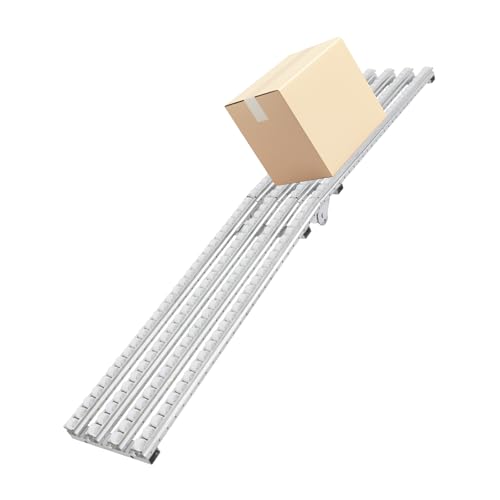 Foldable Gravity Conveyor, 79 x 12In Collocatable Conveyor Roller Light-Duty Unpowered Conveyor Belt 4 Rows Portable Industrial Transport Equipment for Warehouse Loading Dock Factory