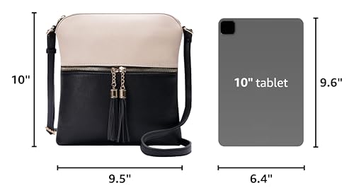 Image of Solene Womens Lightweight Medium Crossbody Purse with Tassel, Perfect Size Crossbody Bags for Daily Use, travel