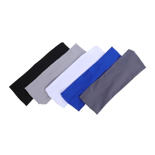 5pcs Boys Sports Headband Elastic Wicking Headbands for Breathable Athletic Hairbands for Football Basketball Running Fitness Activities Fit Light Grey