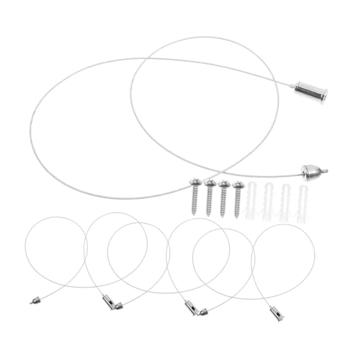 DIYEAH 4pcs Led Lamp Wire Stainless Steel Hanging Rope Convenient Lamp Supplies Heavy Duty Hanging Wire Light Hanger Rope Stainless Steel Silver