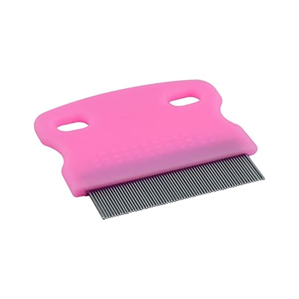 1 Stück Katzenkamm, Flohkamm für Katzen, Hunde, Läuse, Tränen, Fleckenentferner, Kämme, feine Zahnpflege, Werkzeug zum Entfernen von Zähnen (rosa)