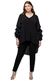 Blusen, Longtunika mit Chiffonarm