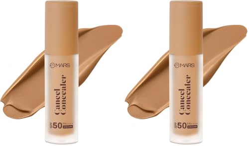 Image of MARS Cancel Liquid Concealer for Face Makeup with Radiant Natural Finish | 07-Caramel Charm | 6.0 ml | Lightweight | Medium to High Coverage | Long-Lasting & Multi-Purpose | Crease Resistant