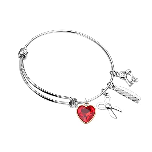 Image of Detailed Hairstylist Gift Hairdresser Stylist Charm Bracelet Graduation Gift