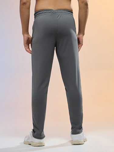 Image of TECHNOSPORT Men's Slim Fit Mid Rise Solid Trackpant with Techno Dry for Gym, Workout & Sports