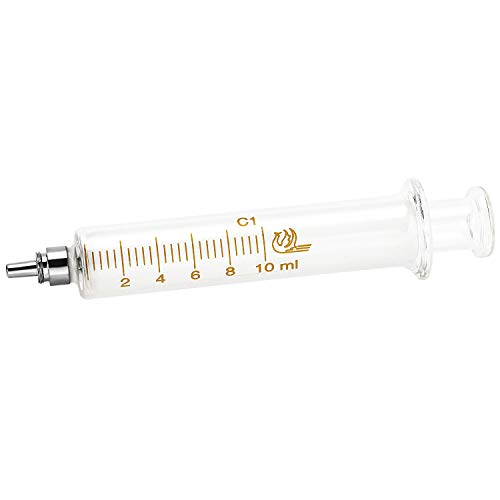 Gufastoe 1 Pack Glass Syringes With Caps 10Cc/Ml For Laboratory #TOP1