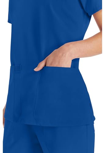 Dickies EDS Essentials Scrubs, V-Neck Womens Tops with Four-Way Stretch and Moisture Wicking DK615, XL, Galaxy Blue - image 2